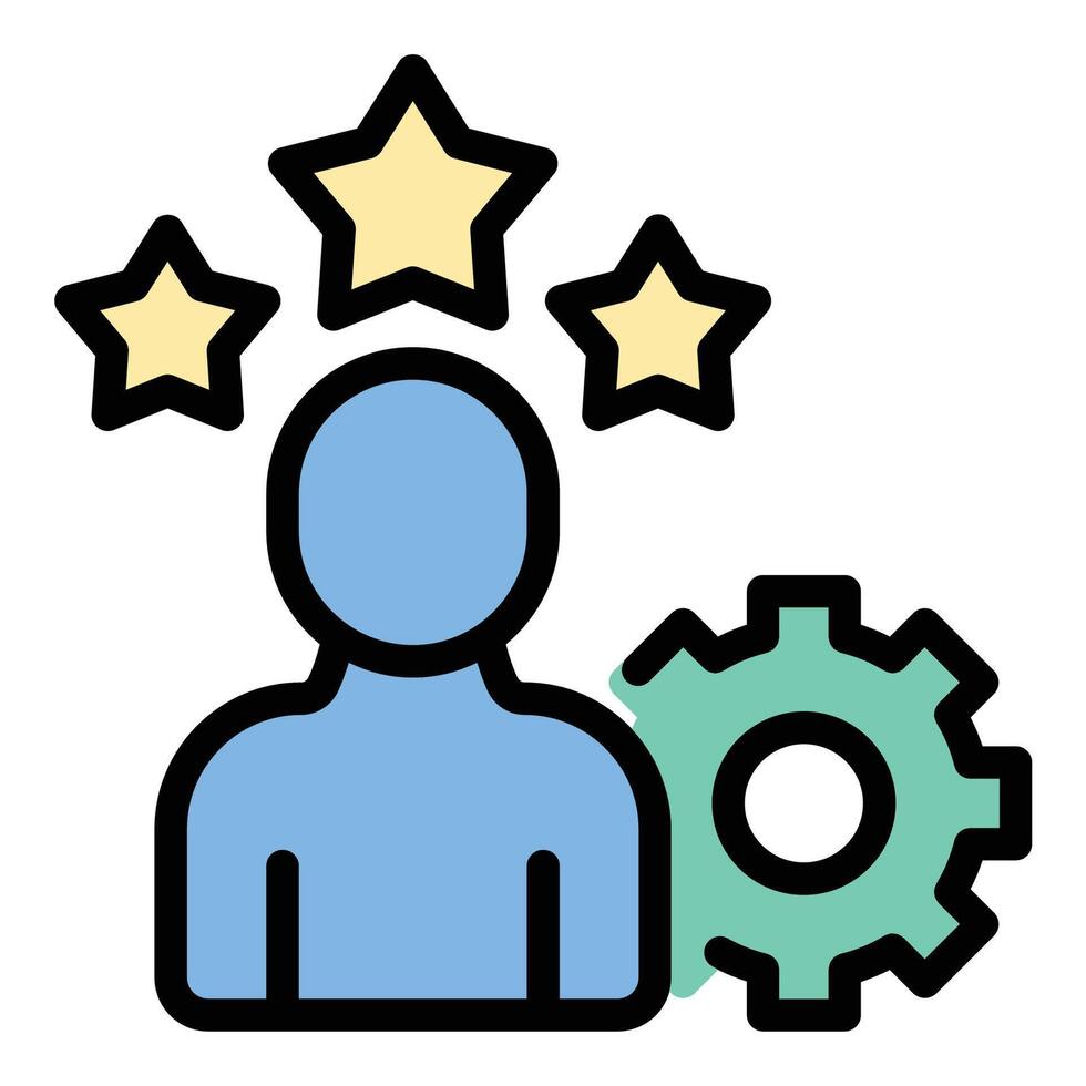 Influencer management icon flat line style illustration representing coordination and oversight of influencer activities, ideal for marketing agencies, brand partnerships, and social media campaign vector