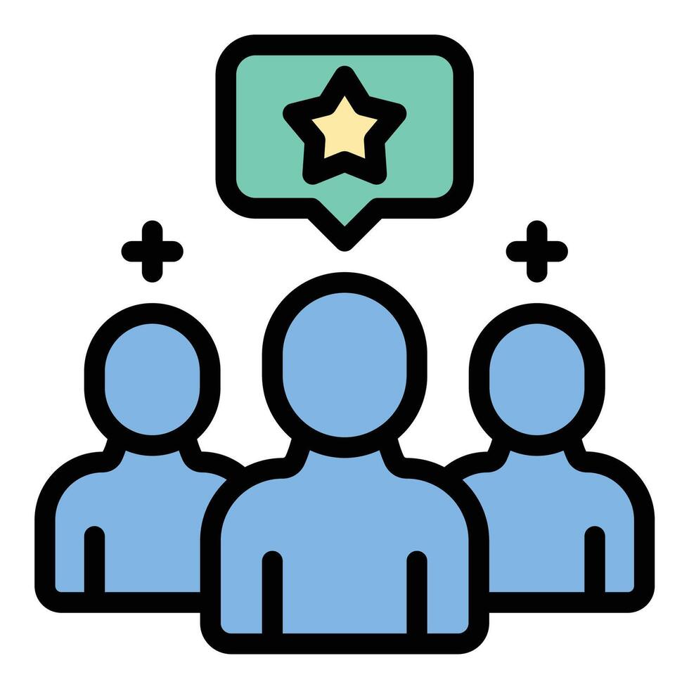 Influencer follower icon flat line style illustration representing social media audience or subscriber count, suitable for digital marketing, influencer analytics, and online community growth visuals. vector