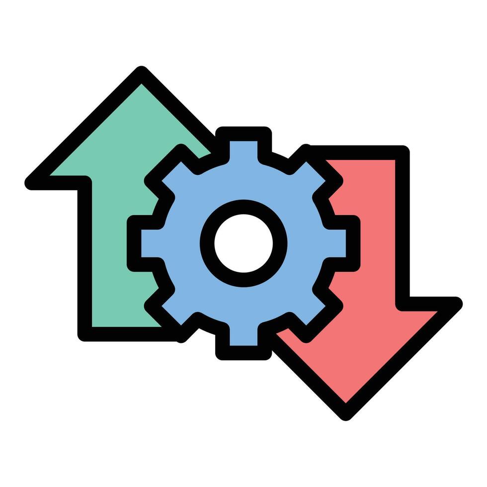 Trade development icon flat line style illustration representing the growth and expansion of commercial activities, suitable for international business, economic planning, and market strategy projects vector