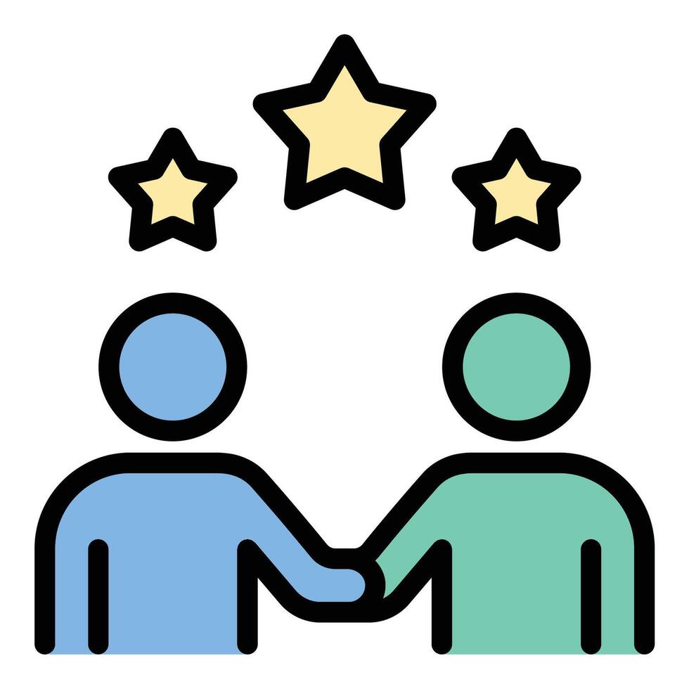 Mentoring experience icon flat line style illustration representing knowledge sharing and skill development, suitable for coaching, training, and professional growth projects vector
