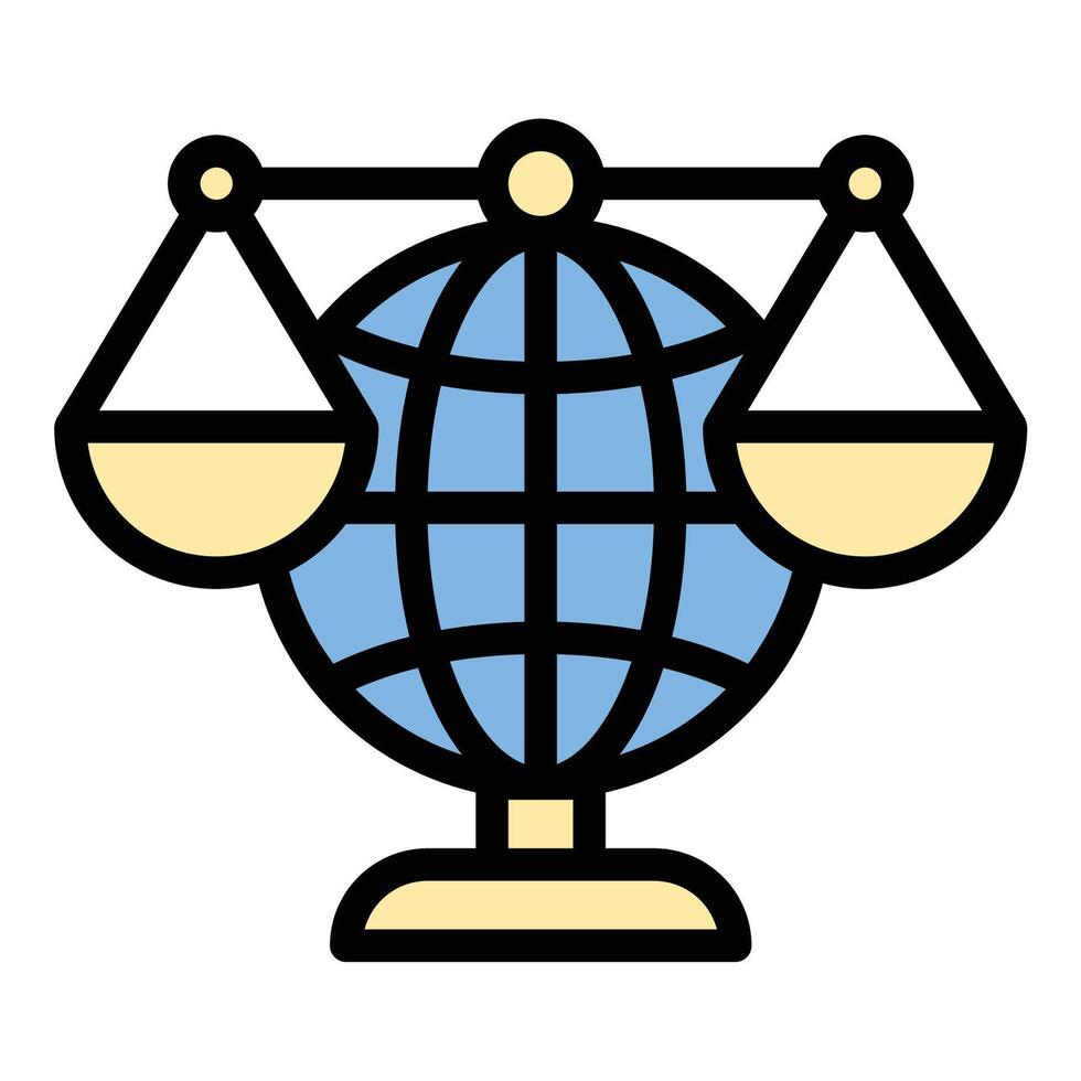Fair trade icon flat line style illustration representing ethical trading practices and sustainable sourcing, suitable for social responsibility, agriculture, and global commerce-related projects vector