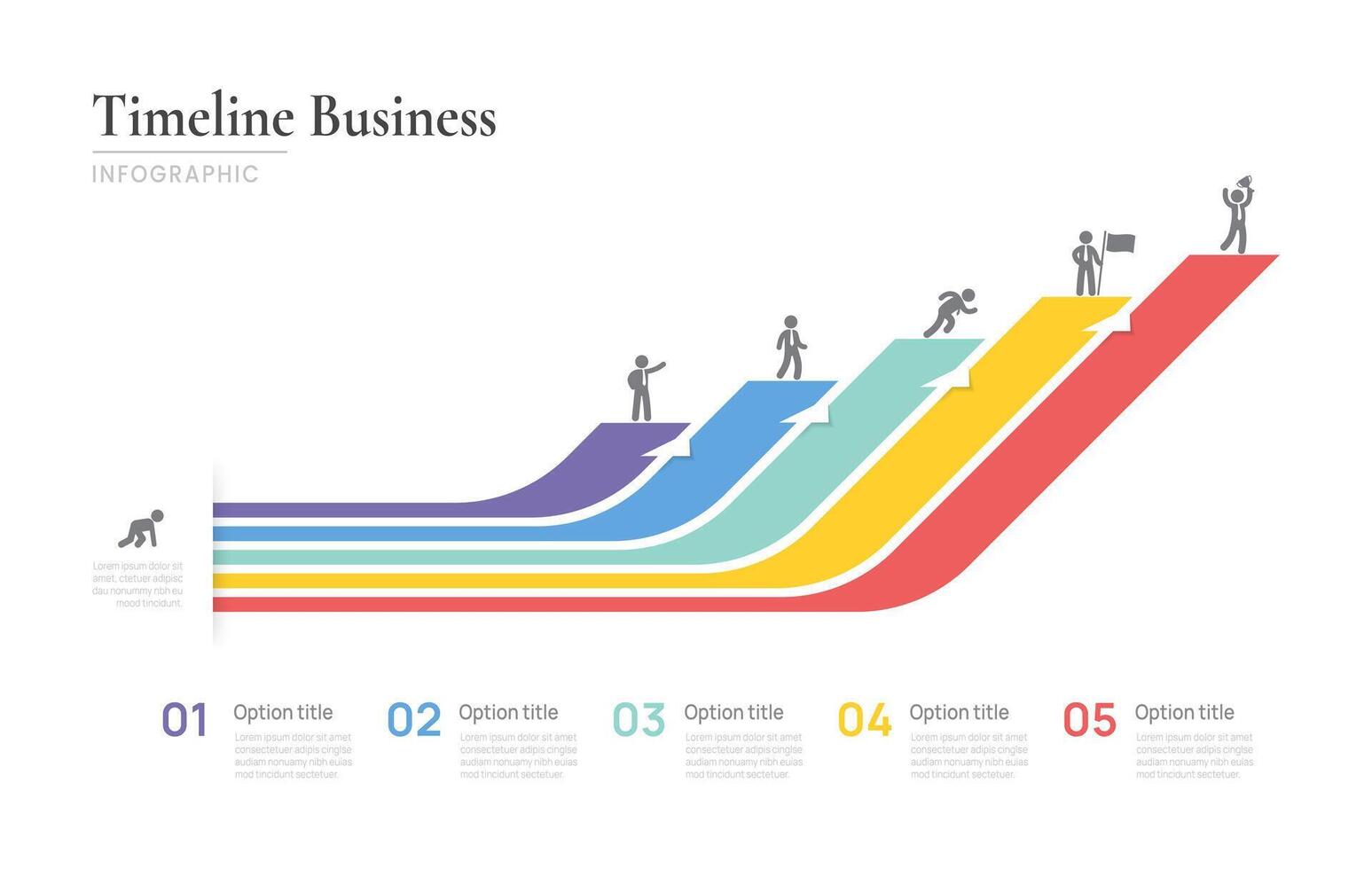 infographics timeline Business with 5 steps to success, presentation template with icon elements. vector