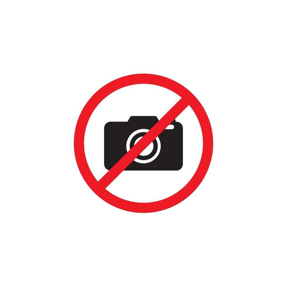 no camera no photo sign red prohibition vector
