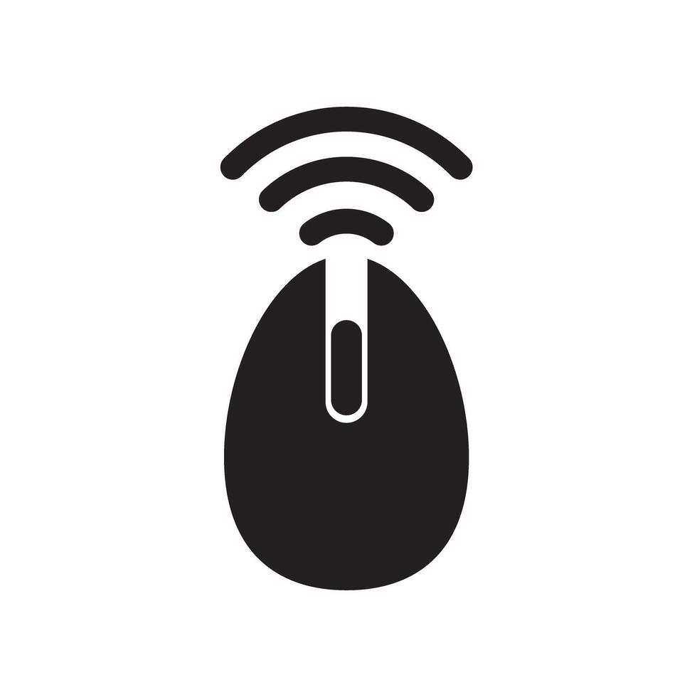 wireless computer mouse icon flat style vector