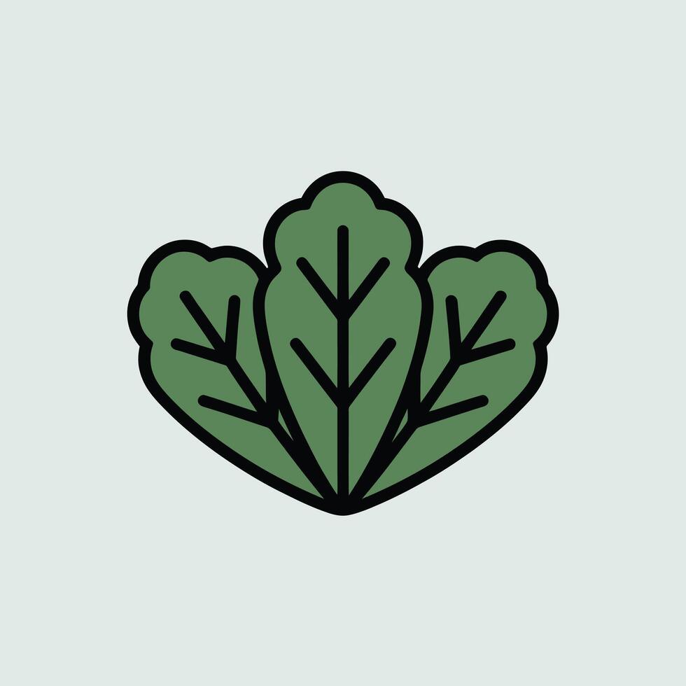 Green Leafy Vegetable Icon Simple Illustration image vector