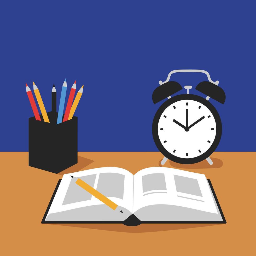 Study Essentials Time and Focus at the Desk vector