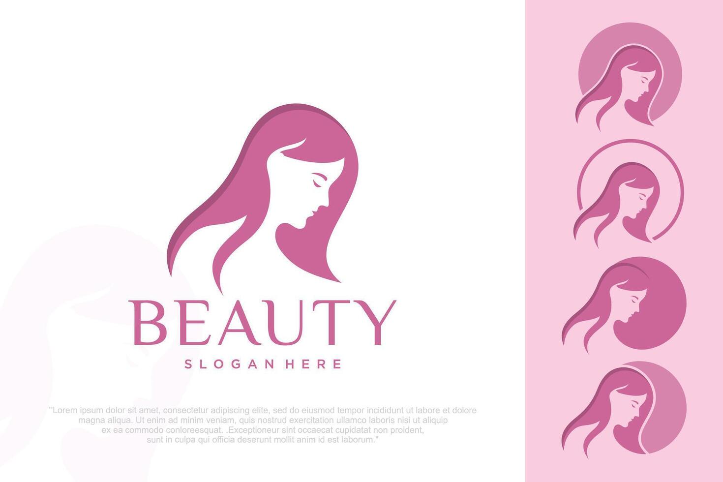 Beautiful woman face logo design . Hair, spa and aesthetics business concept. illustration. vector