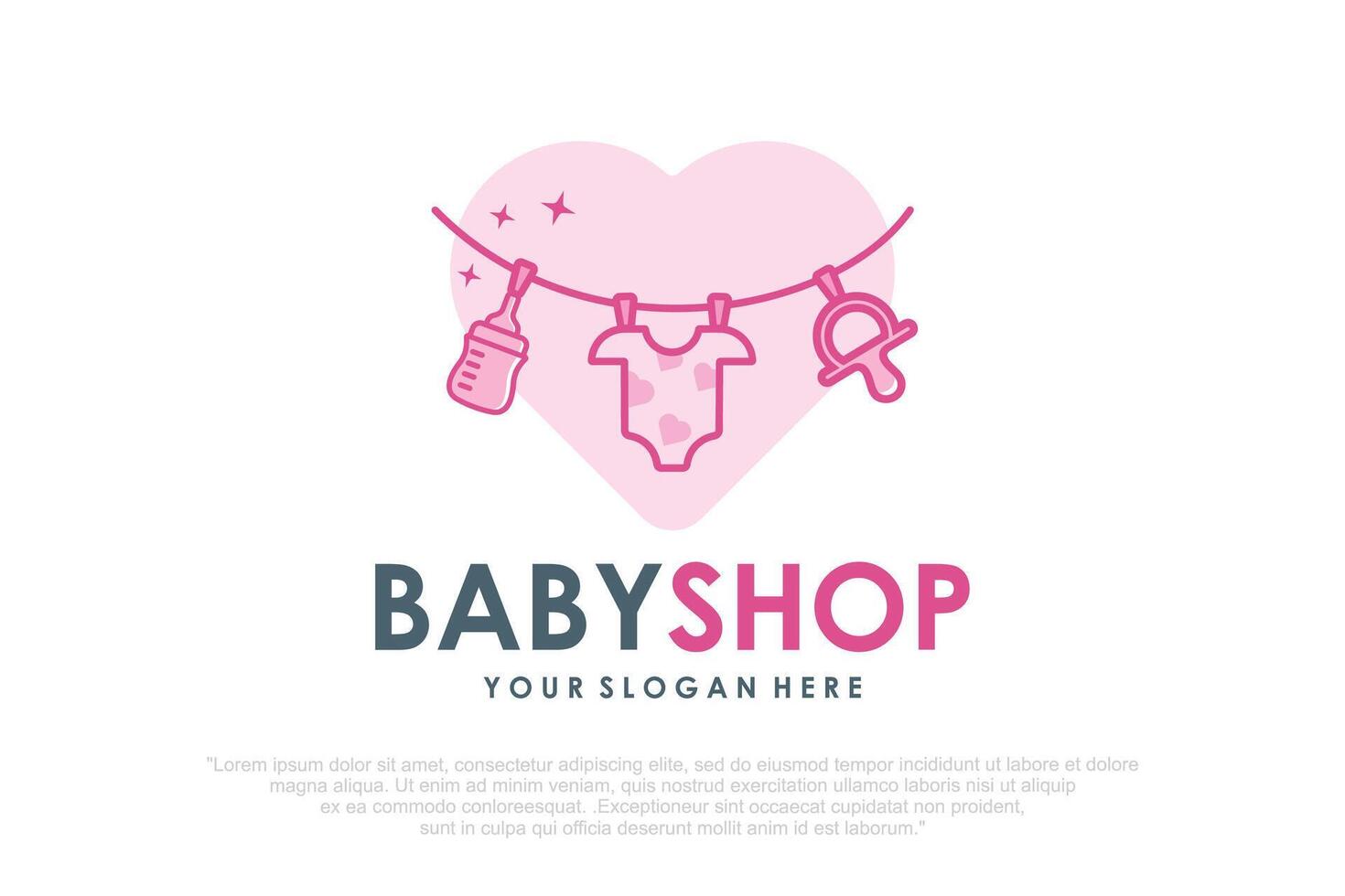 Fashion Kids love Store Logo Design illustration vector