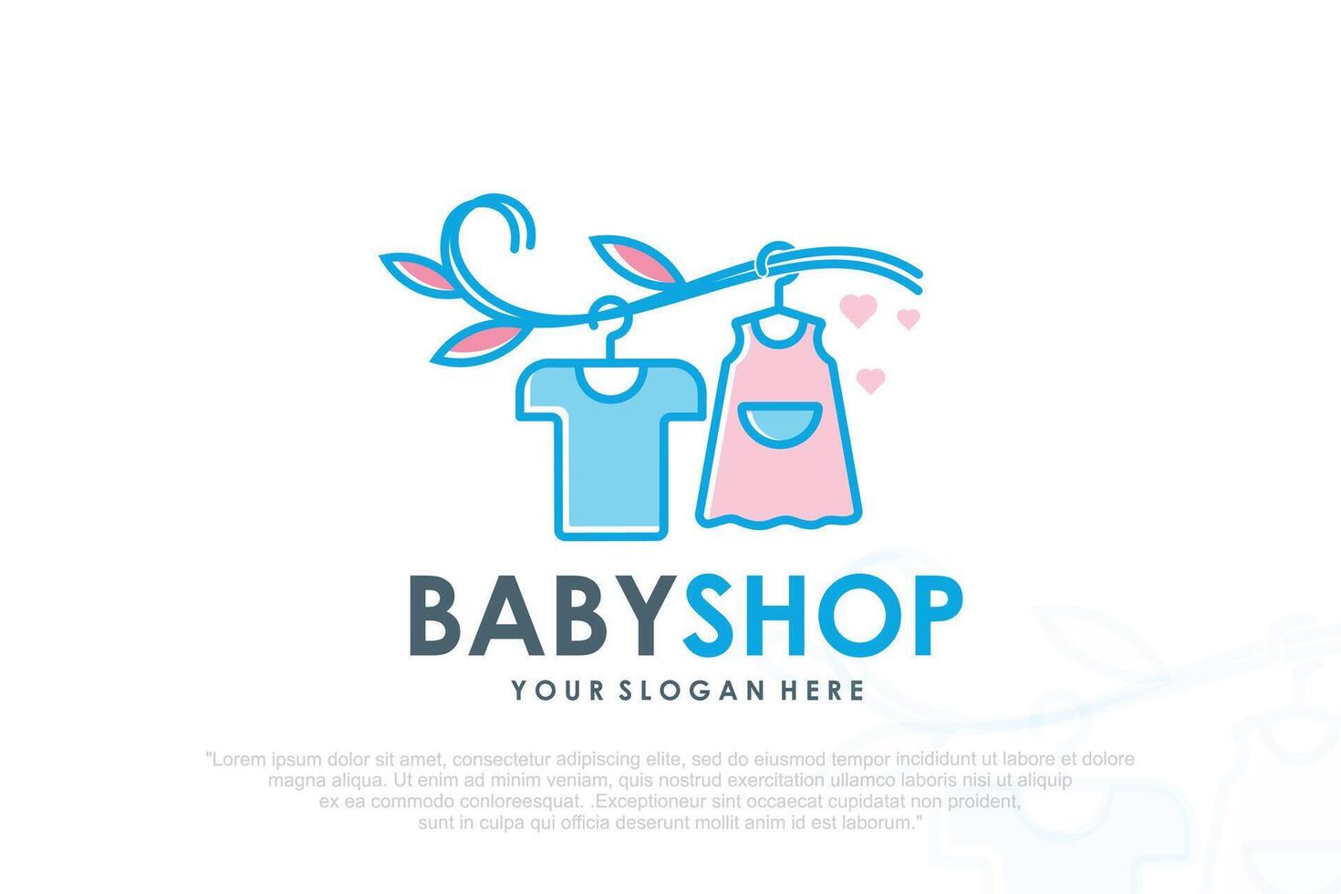 Fashion Kids Store Logo Design illustration. vector