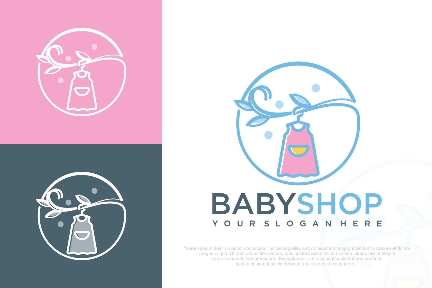 kids store clothing logo design illustration. vector
