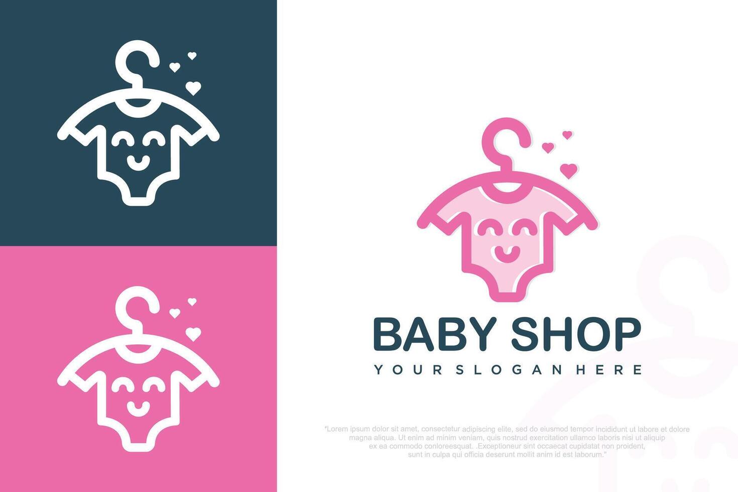 Fashion Kids Store Logo Design illustration . vector