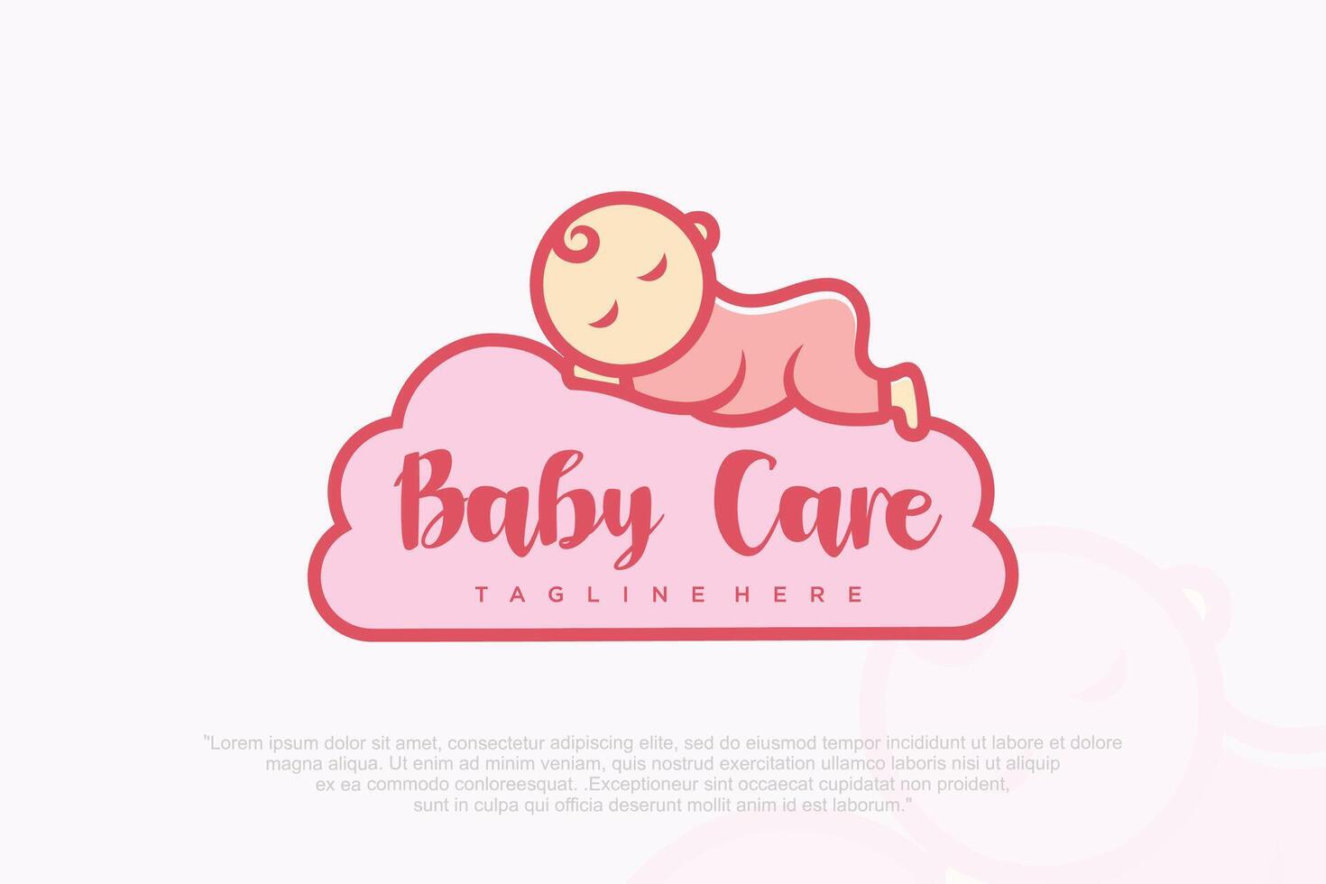 baby sleep logo design . illustration vector