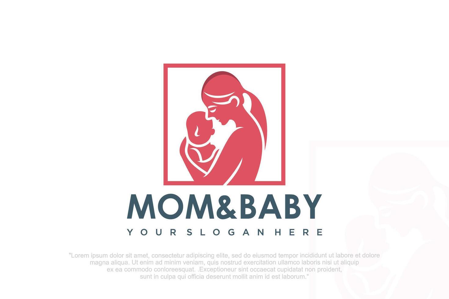 Mom and baby logo design, icon with unique element concept illustration .. vector