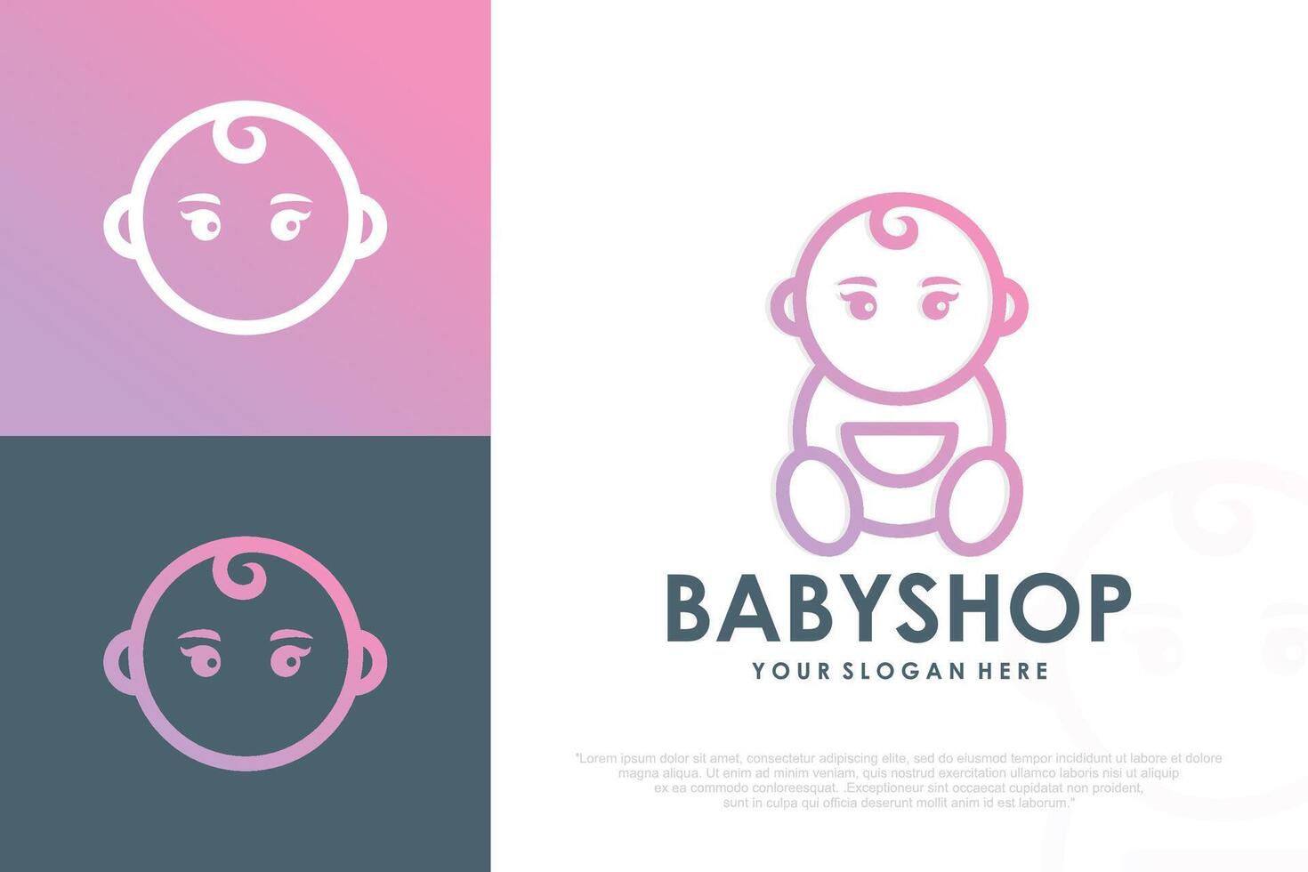 Child Care Logo design , symbol with baby illustration . vector