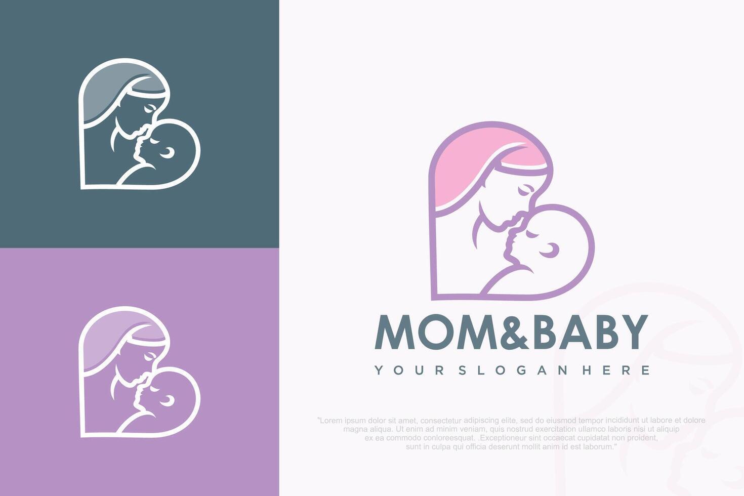 letter B , Mom and baby logo design icon with unique element concept . illustration vector