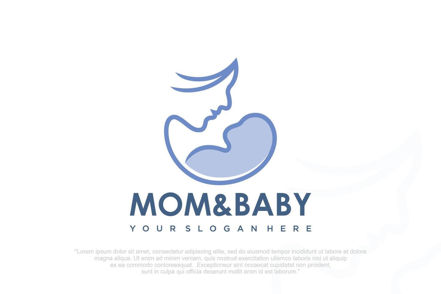 Mom and baby logo design icon with unique element concept . vector