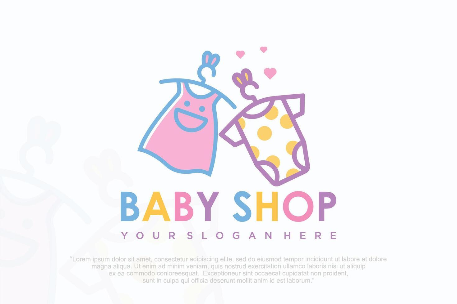 kids store clothing logo design illustration vector