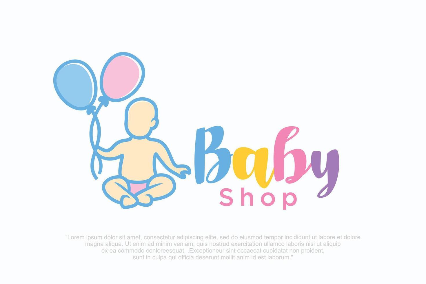 Child Care Logo design , symbol with baby , vector