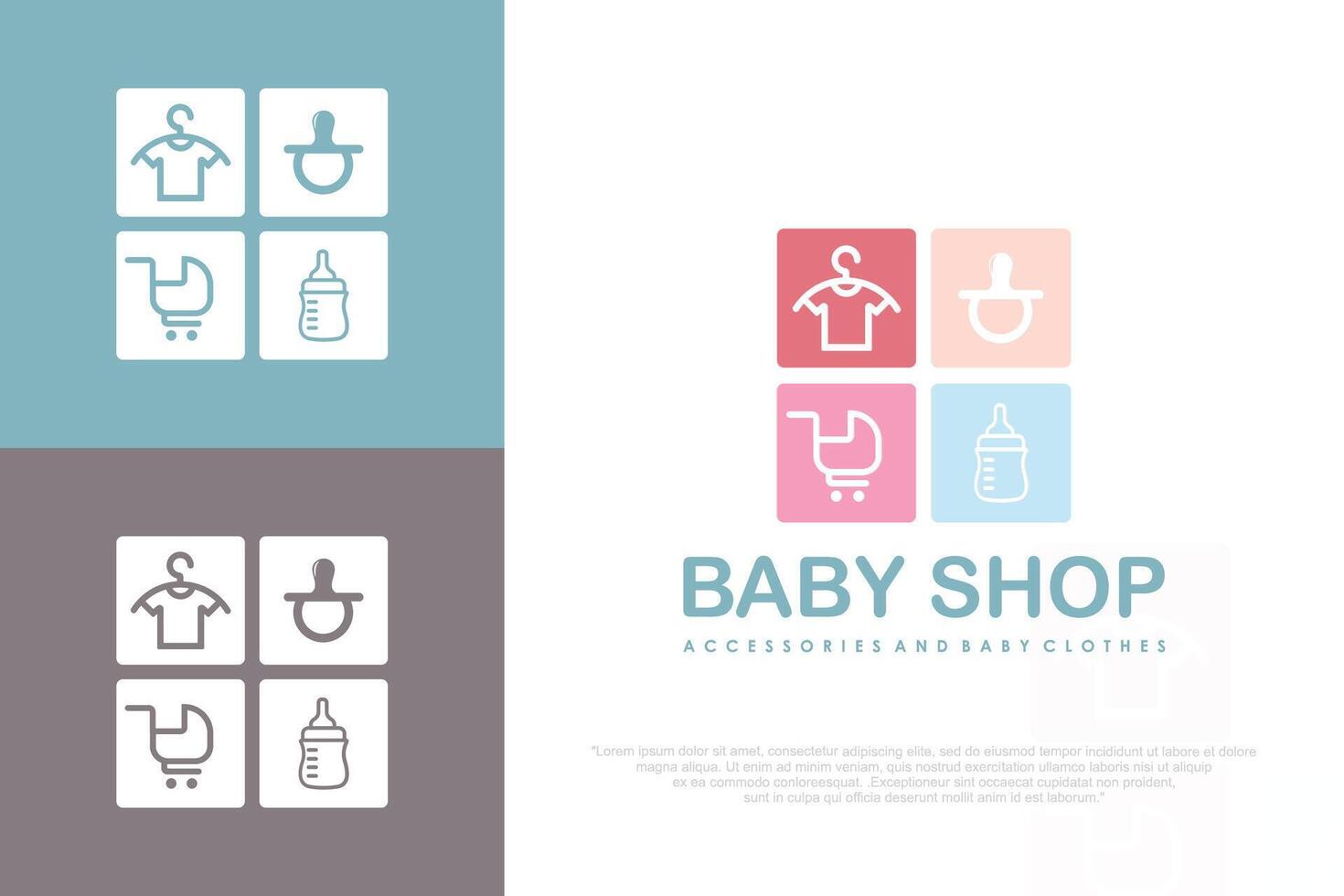 Kids Store Logo Design illustration. vector