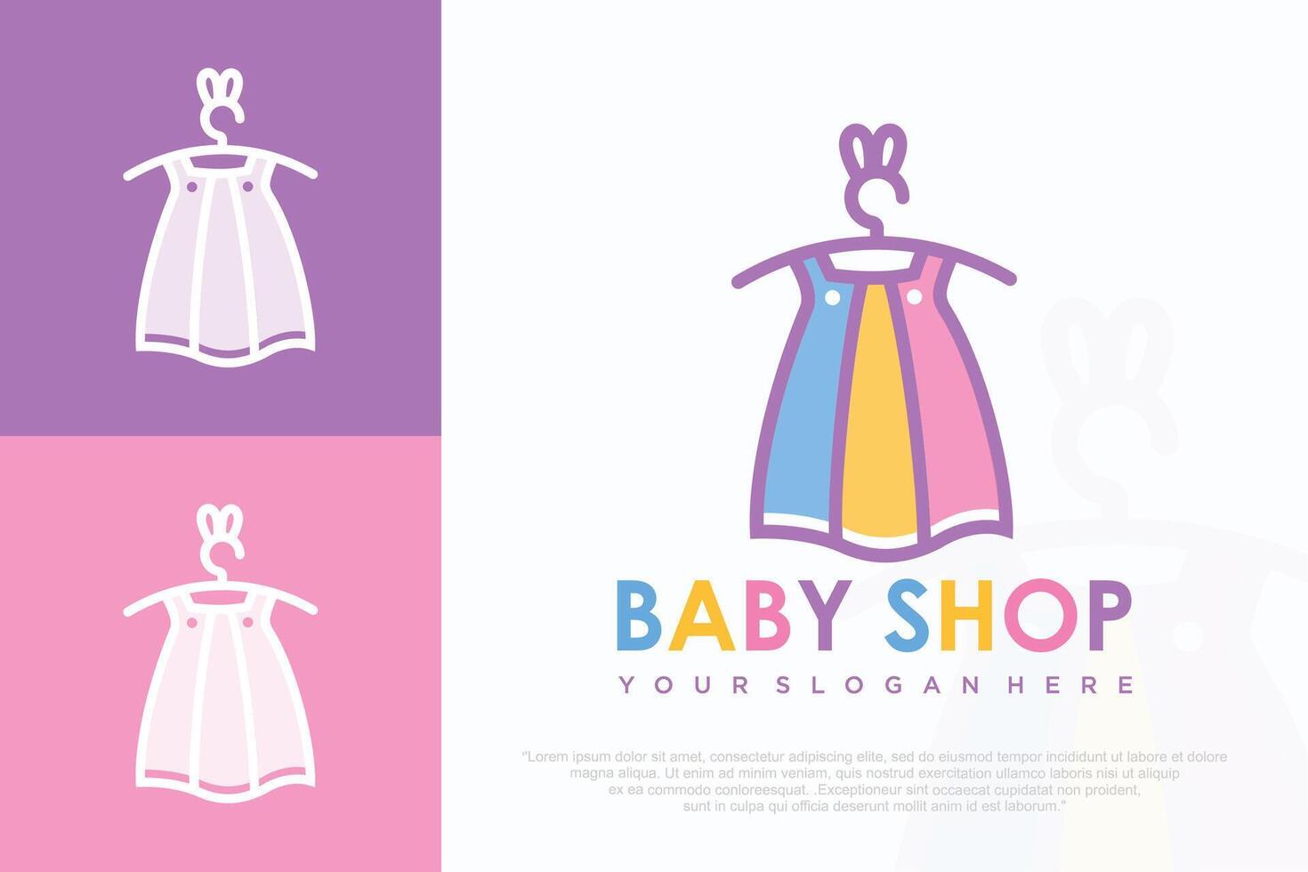 kids store clothing logo design .illustration vector