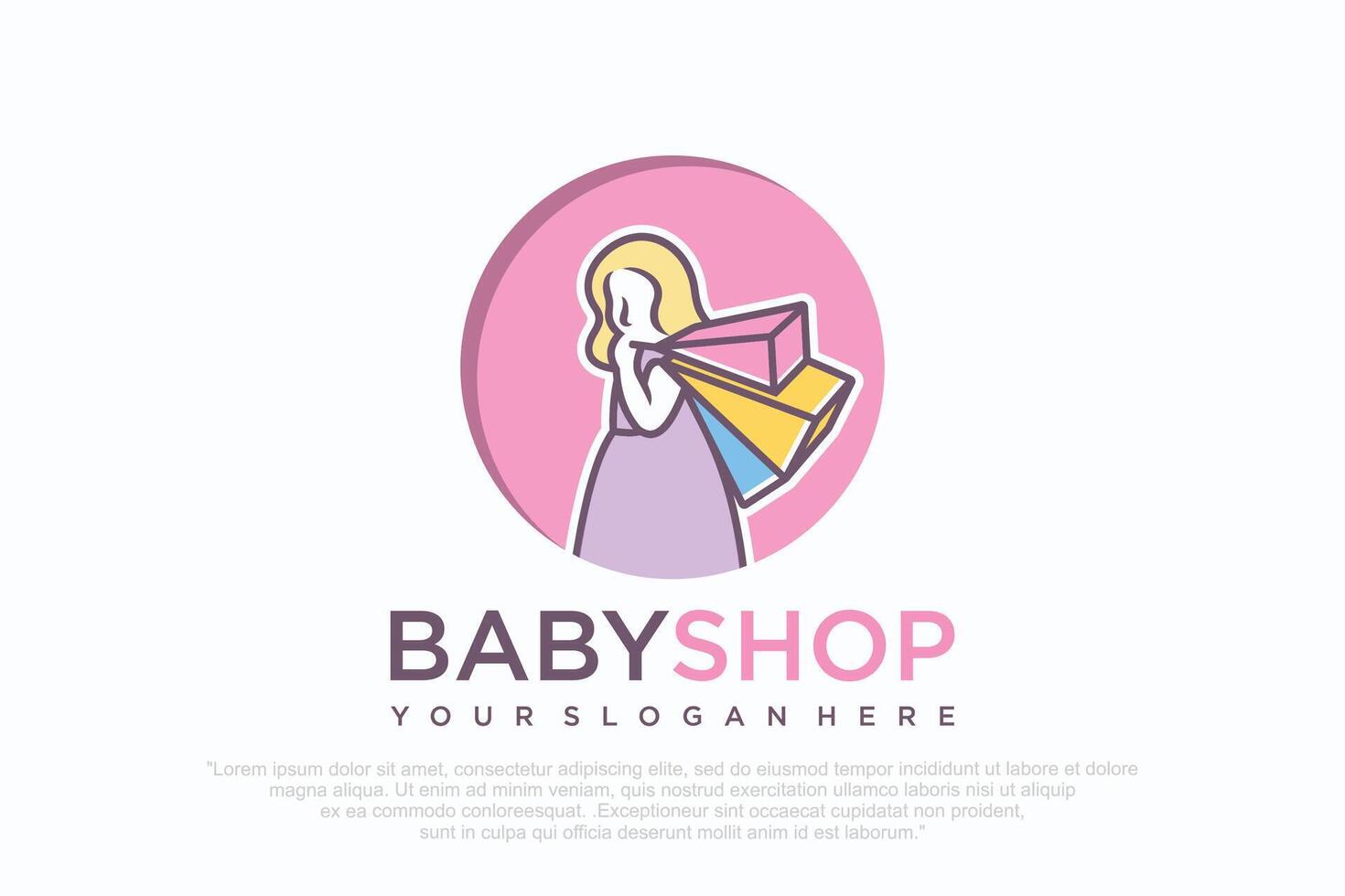 child shop logo design illustration vector