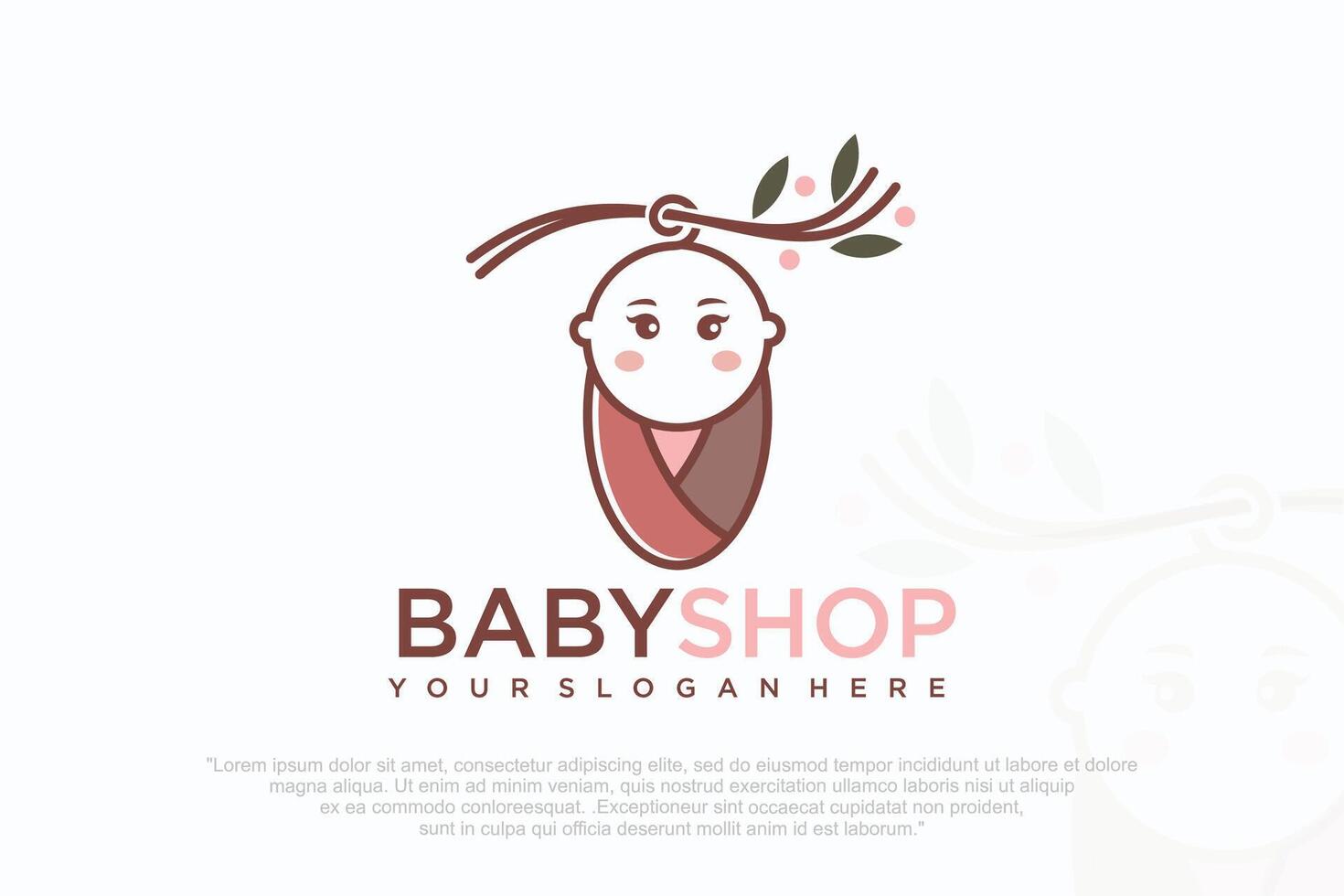 Child Care Logo symbol with baby illustration vector