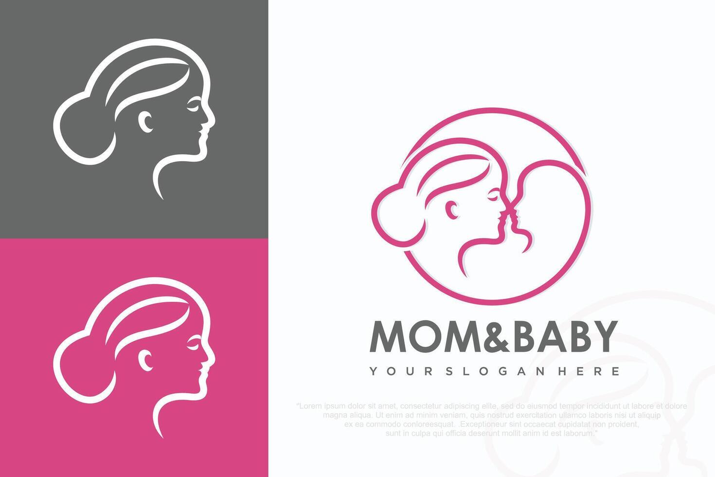 modern Mom and baby logo design icon with unique element concept .illustration vector