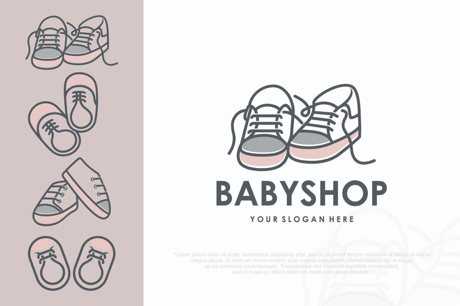 Baby Shoes Flat logo design ,illustration vector