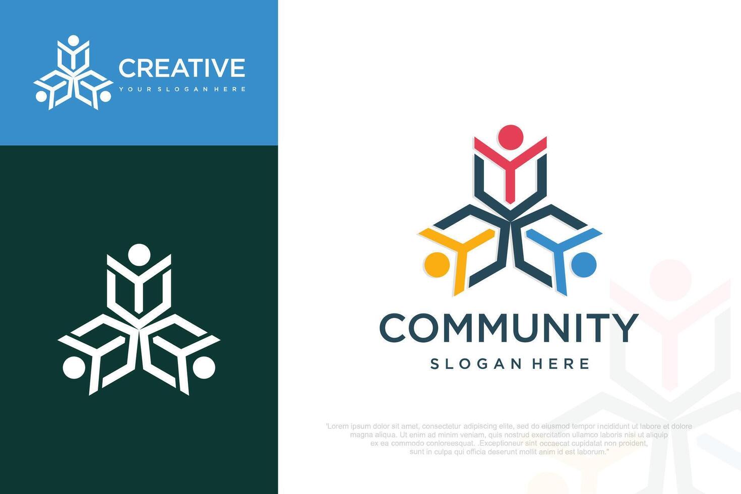 human community logo template. people work. symbol for teamwork, community . vector
