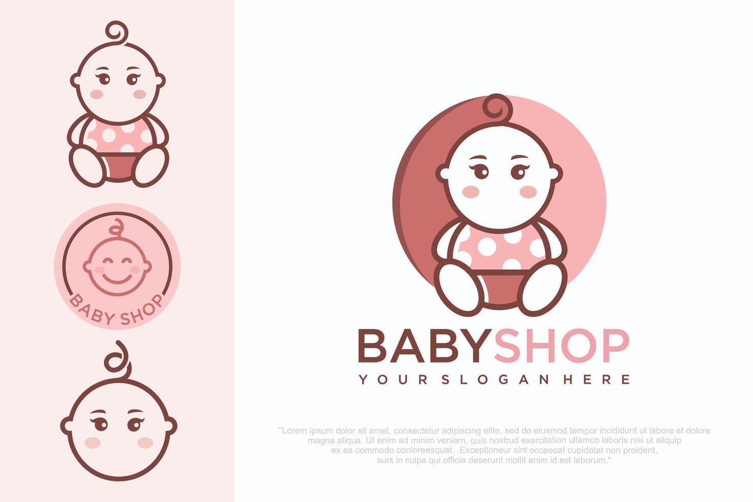 Child Care Logo symbol with baby illustration . vector