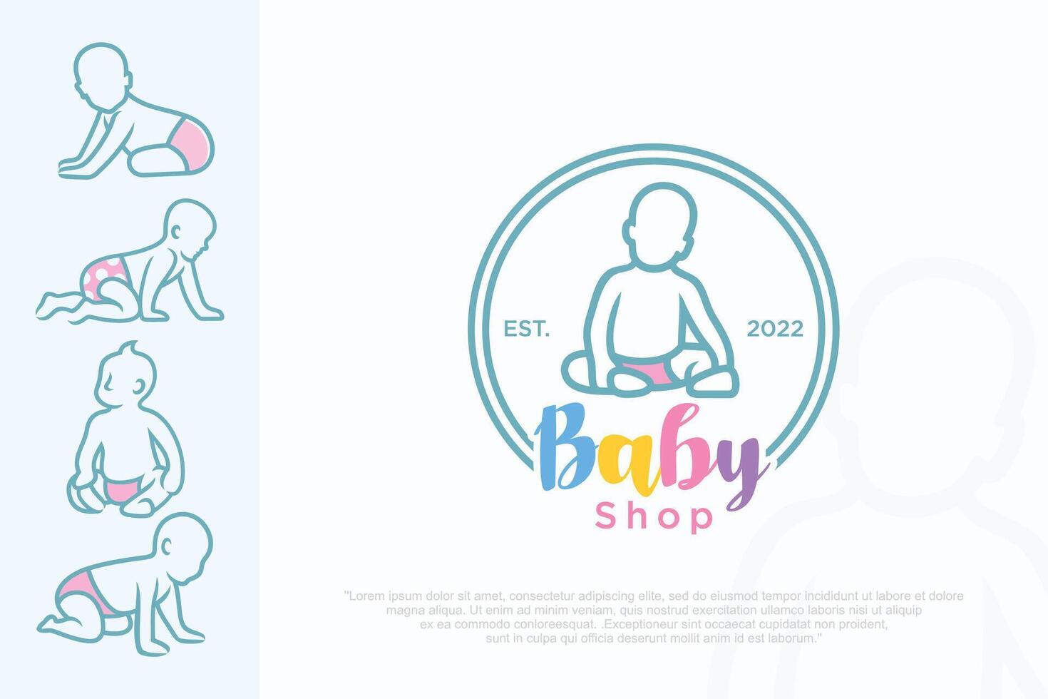 Child Care Logo design , symbol with baby . vector