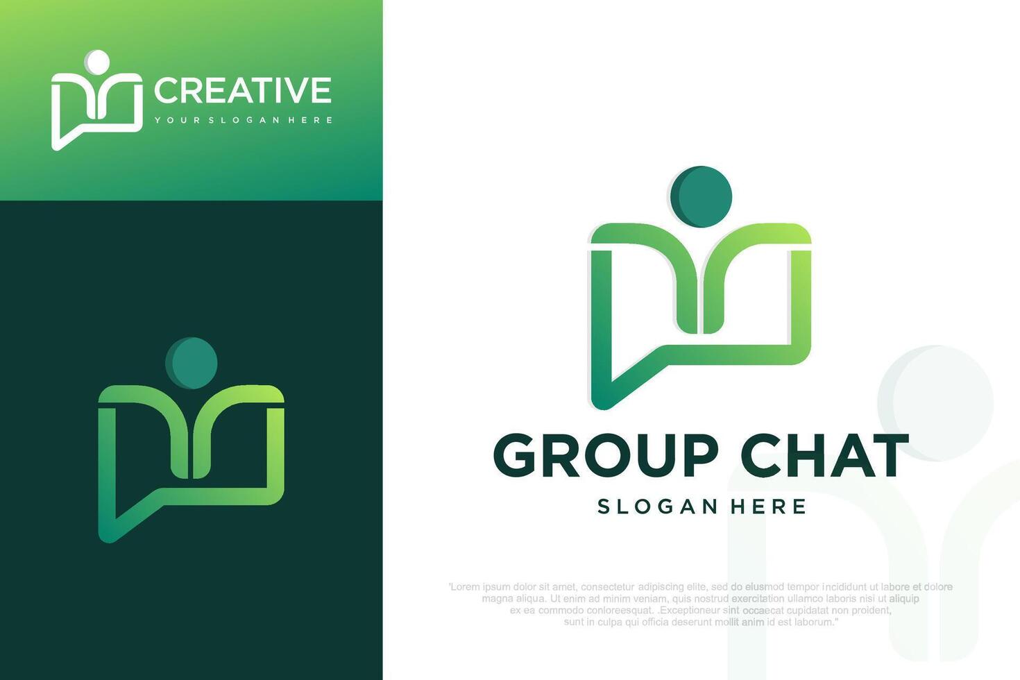 group chat logo design , combination with people and chat. vector