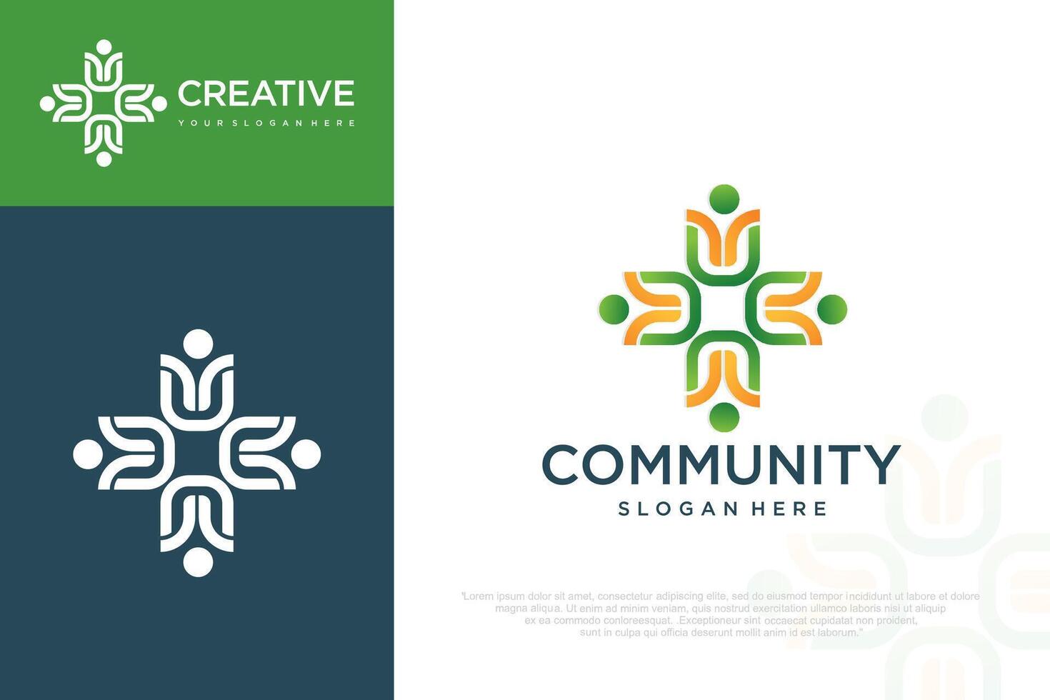 human community logo template. people work . symbol for teamwork, community illustration. vector