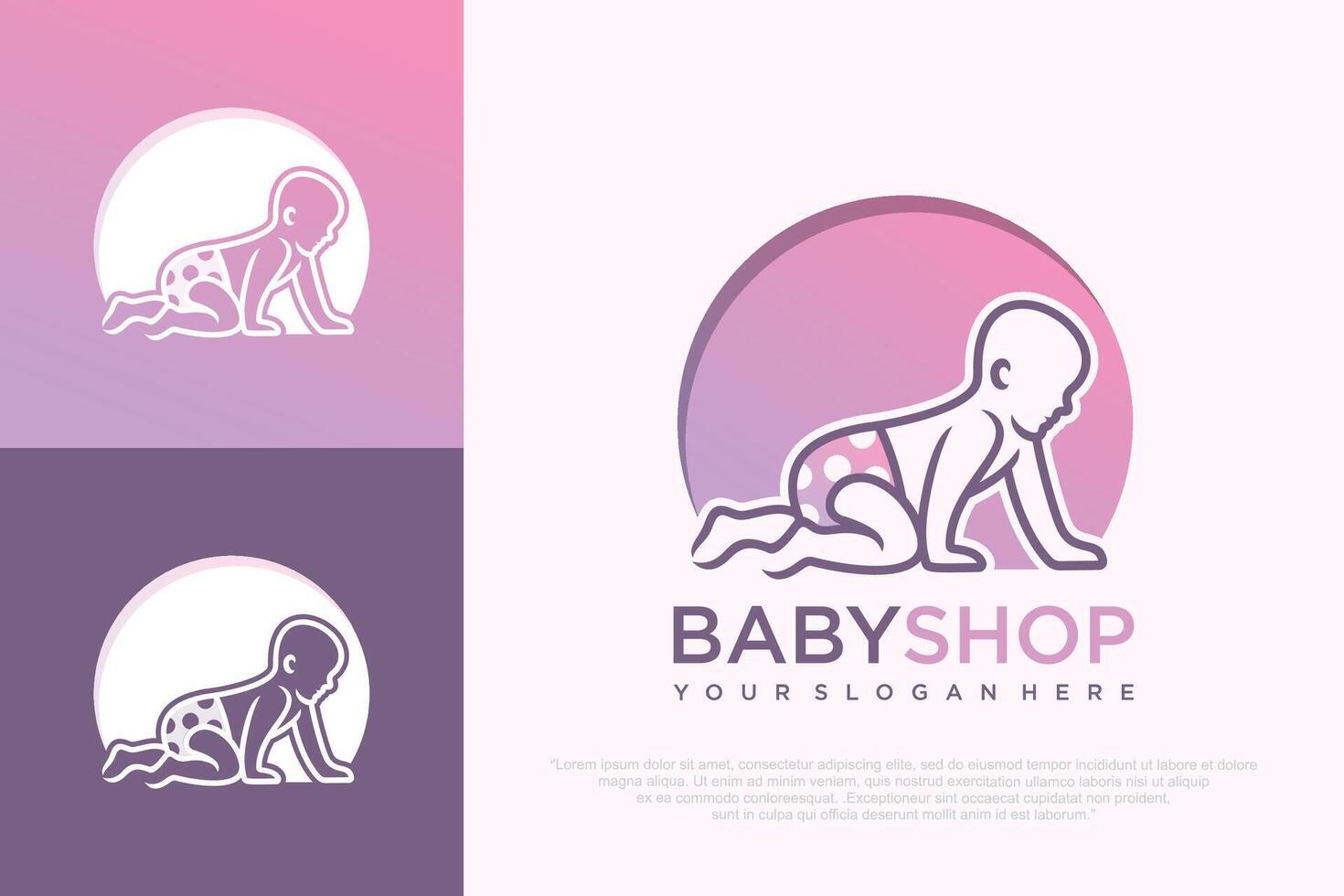 Baby Logo Symbol Design Template, Flat Style illustration vector