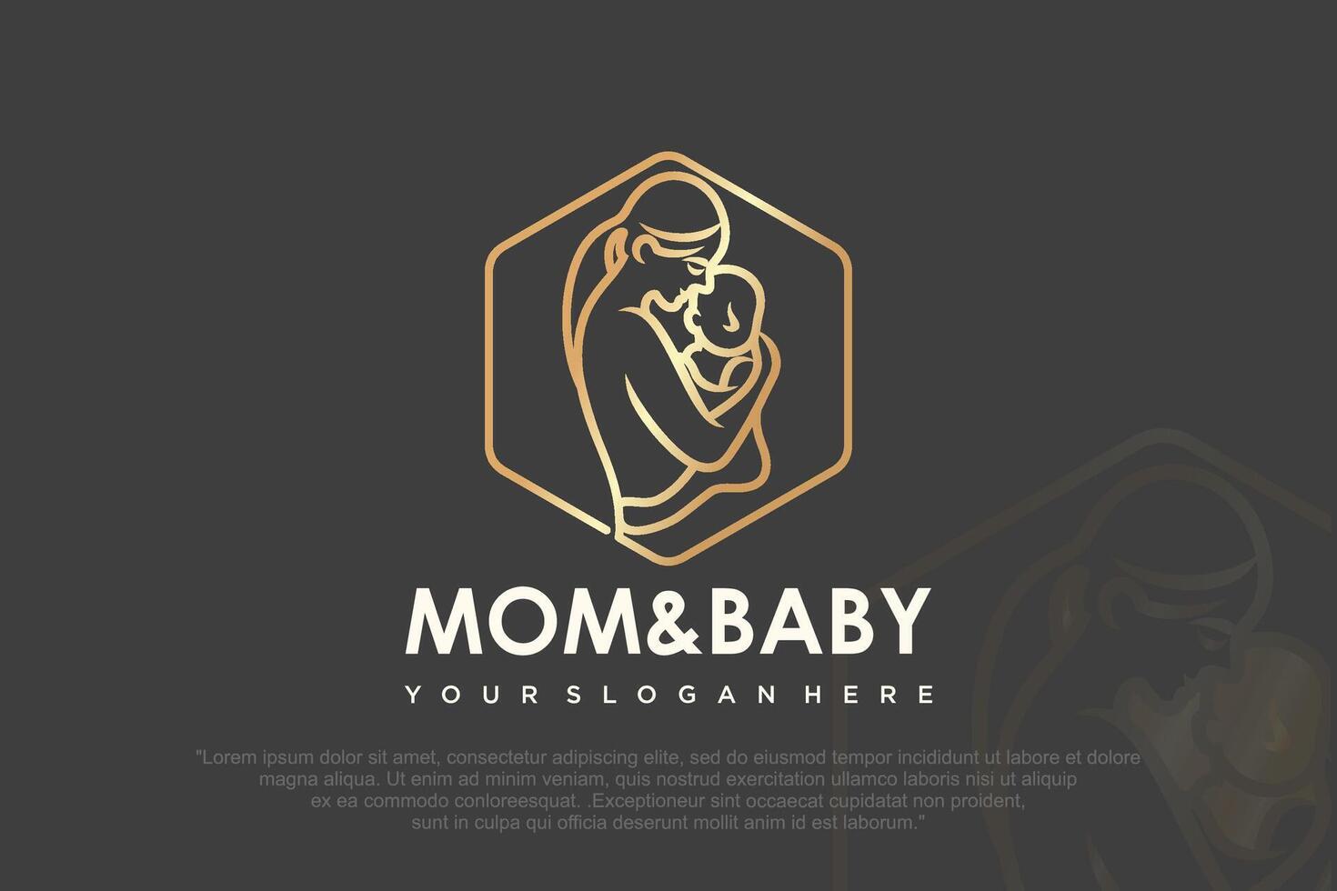 Mom and baby logo design , icon with unique element concept illustration. vector
