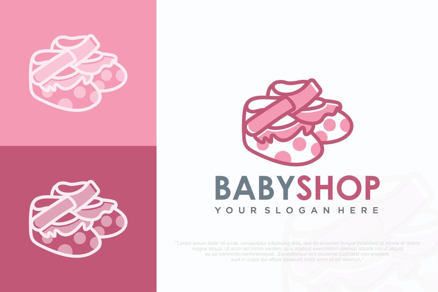 Baby Shoes Flat logo design ,illustration. vector