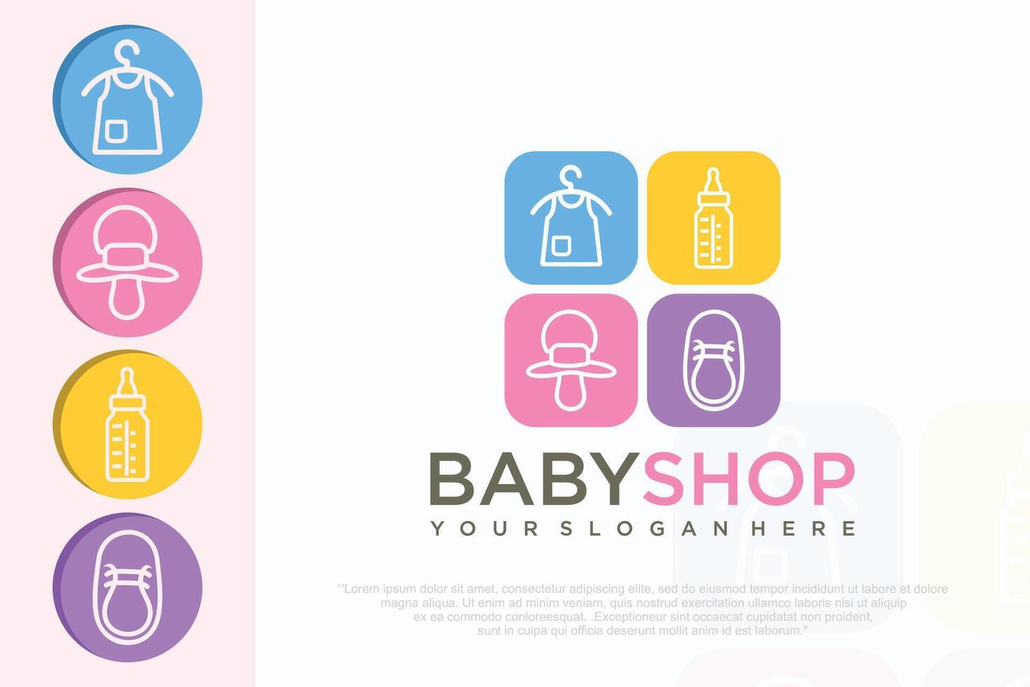 Fashion Kids Store Logo Design ,illustration vector
