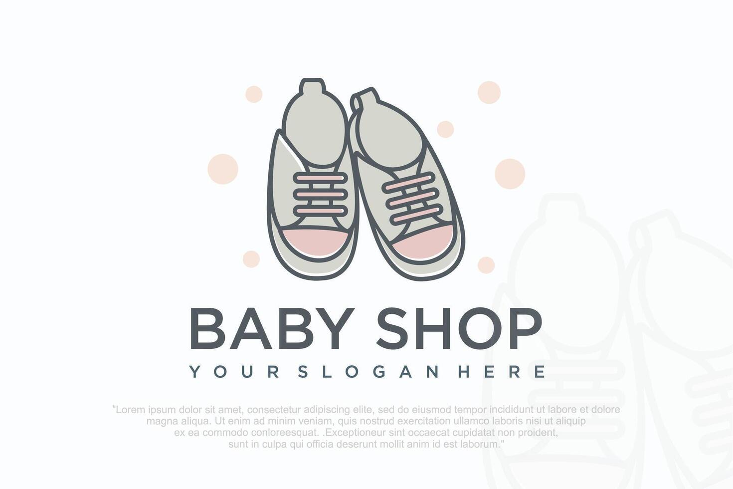 Baby Shoes Flat logo design illustration. vector