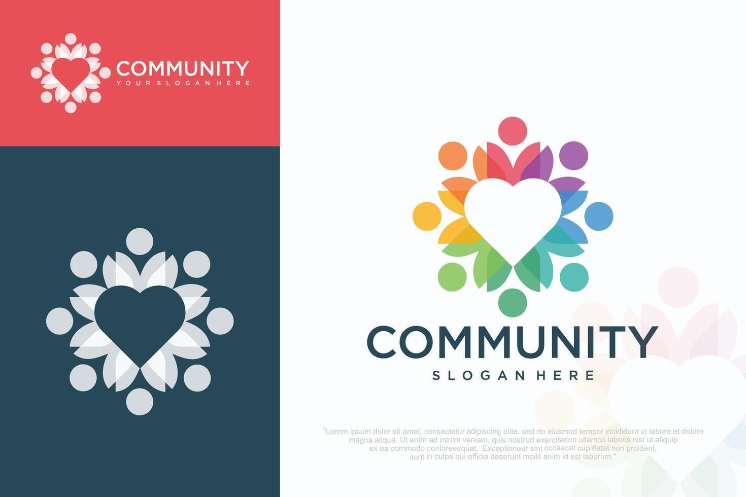 Love family logo icon design with heart graphic element symbol for parenting , illustration. vector