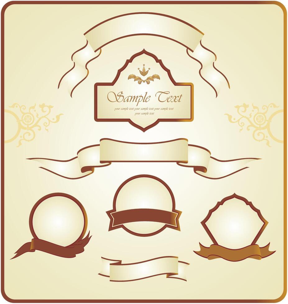 Elegant Gold Luxury Label Badges - Vintage and Modern Collection vector