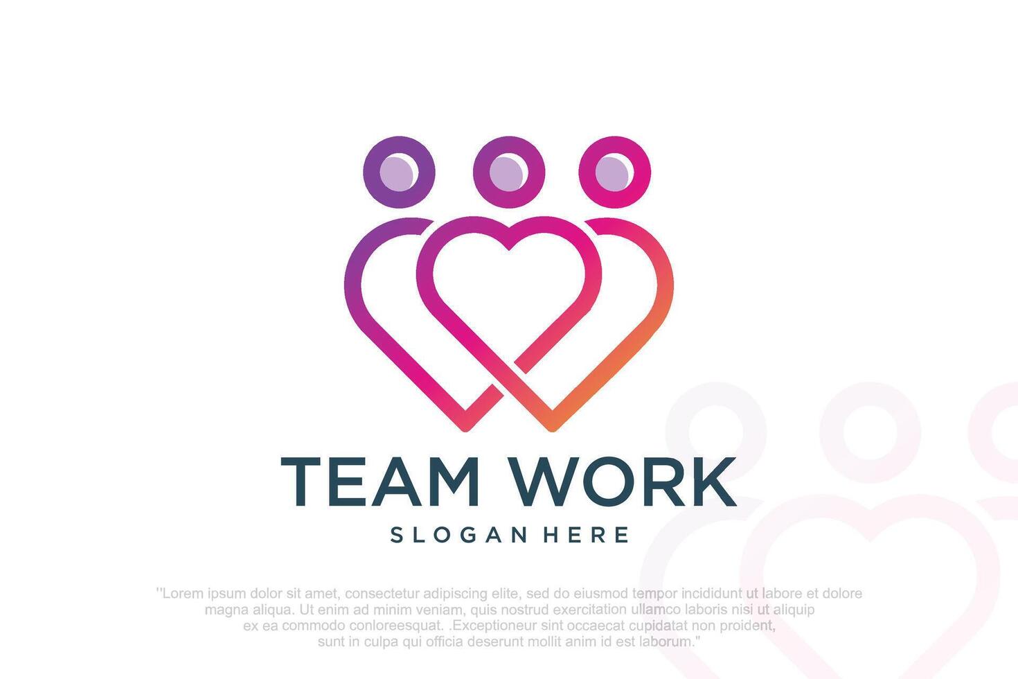 Love family logo icon design with heart graphic element symbol for parenting vector