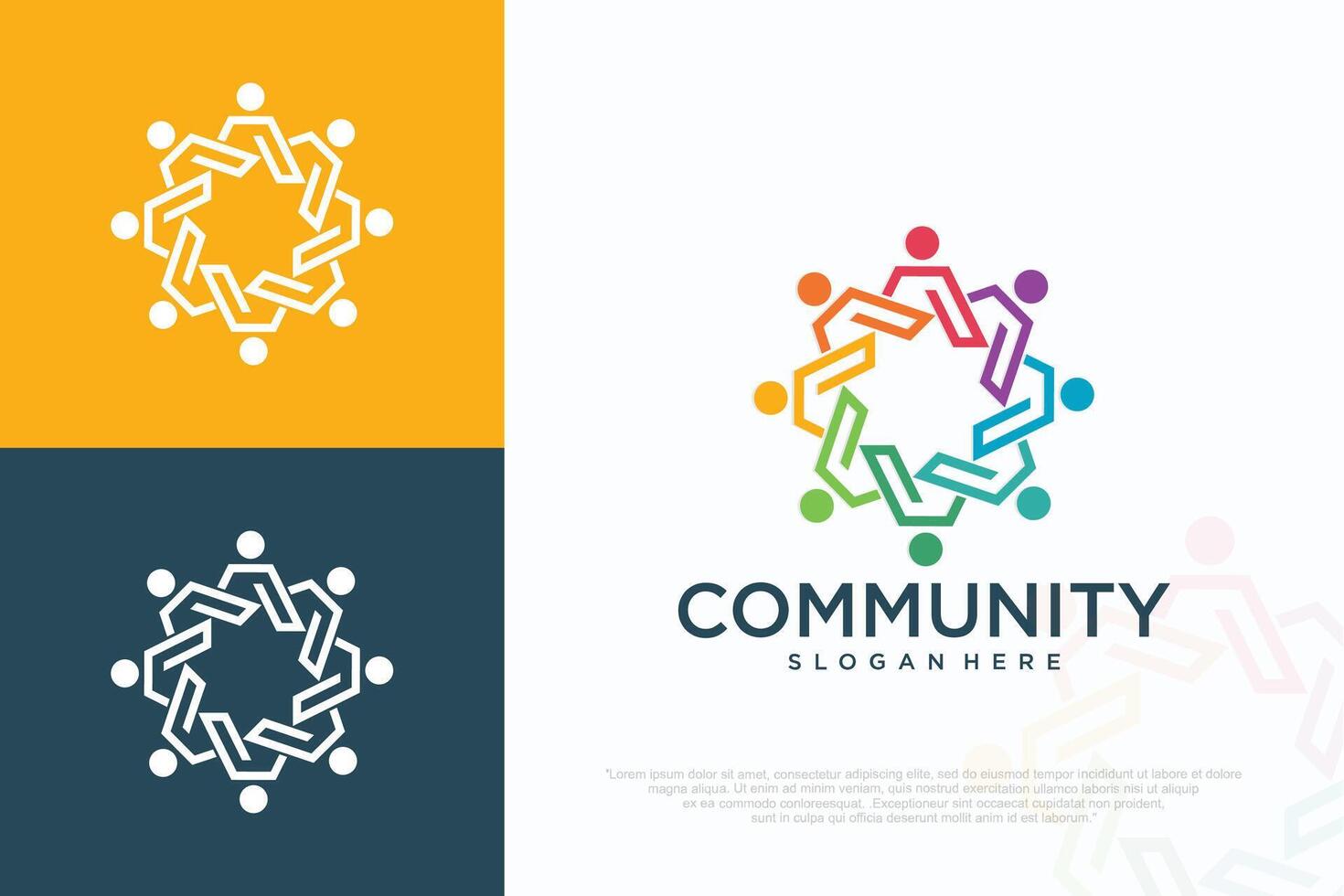 teamwork logo design , business abstract illustration. vector