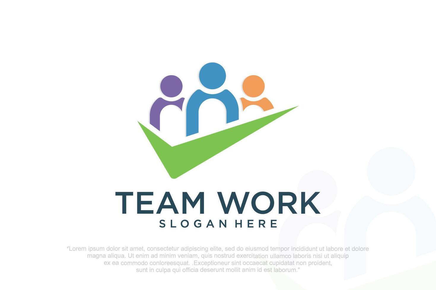 teamwork logo icon business, abstract illustration vector