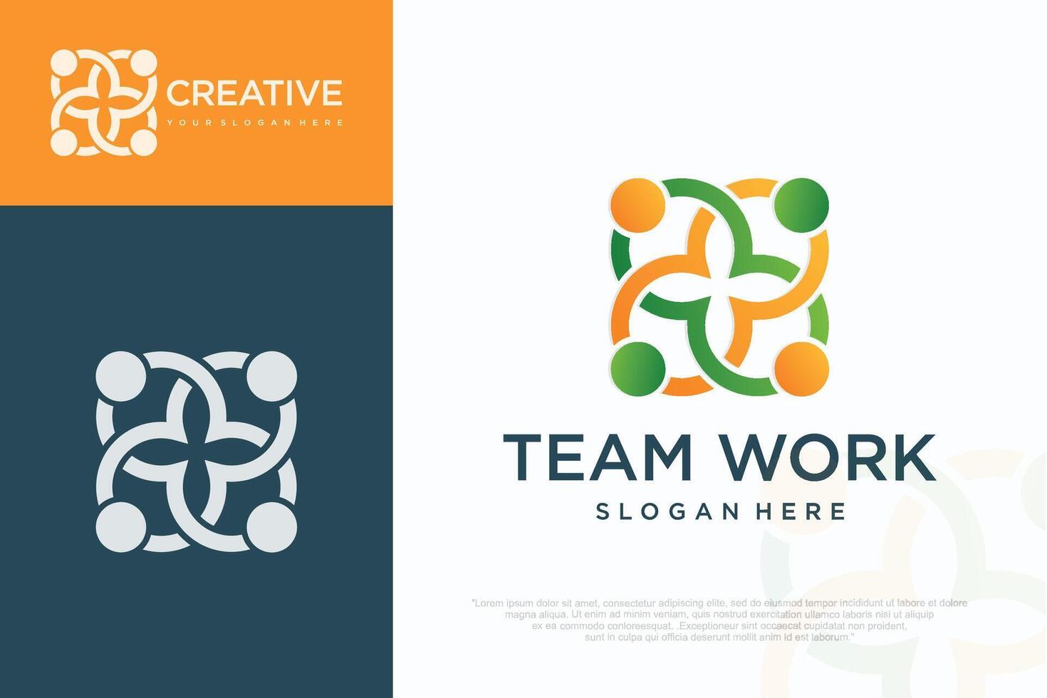 teamwork logo, icon business abstract illustration. vector