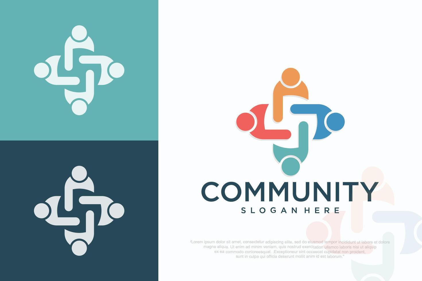 modern colorful social group logo design illustration vector