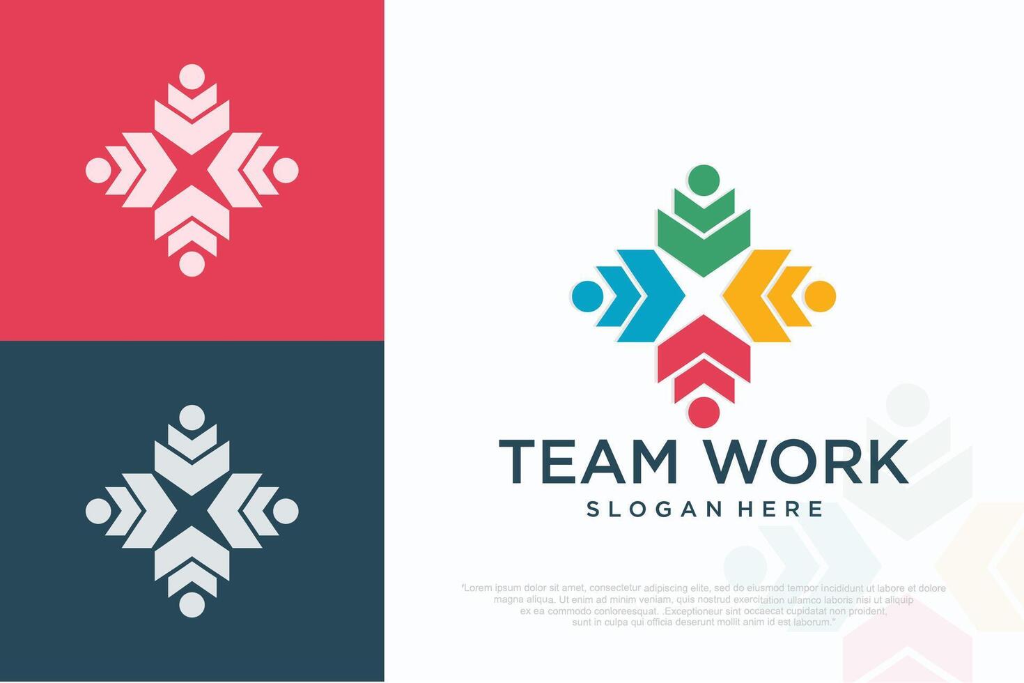 unique colorful social group logo design illustration . vector