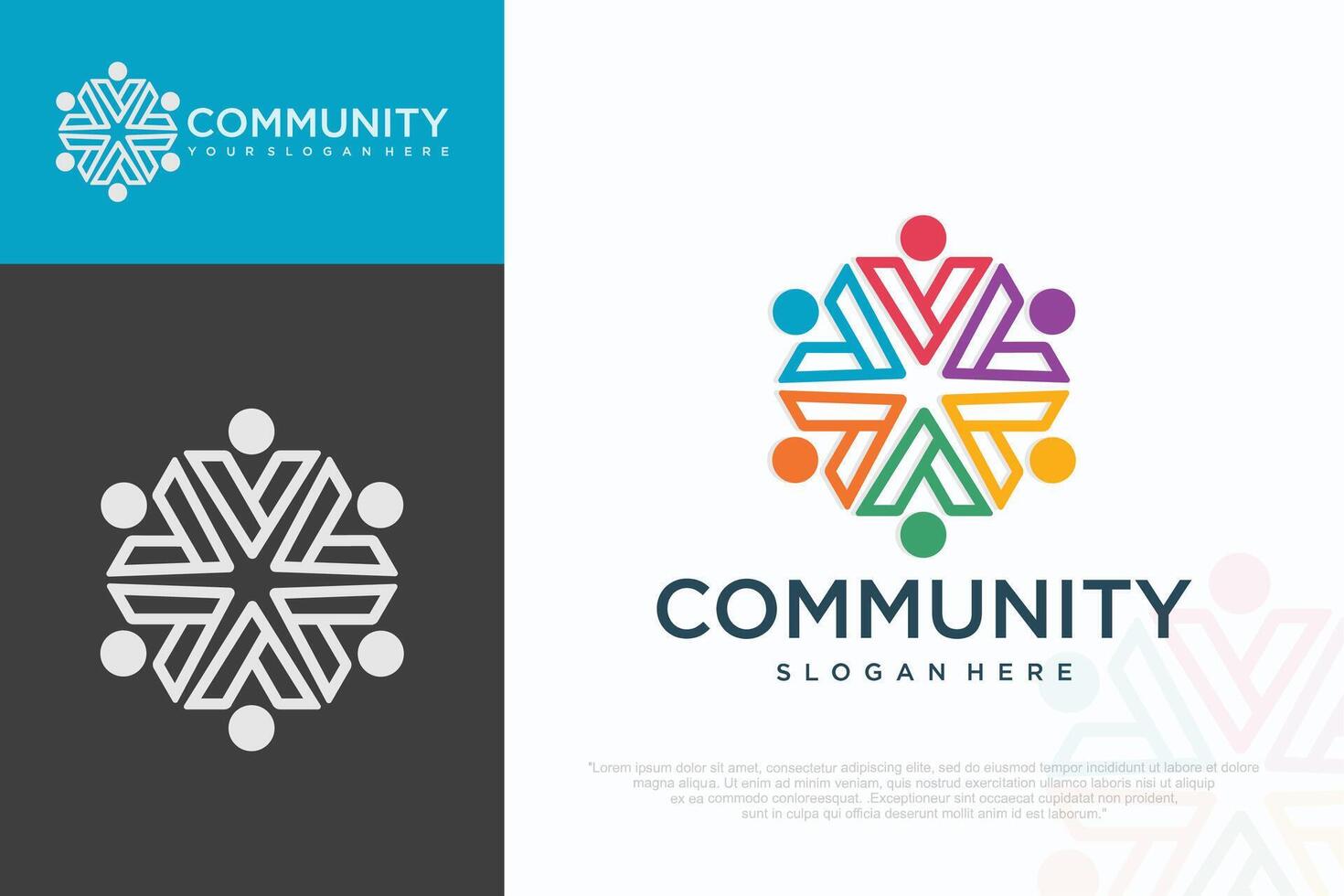 teamwork logo icon business abstract illustration, vector