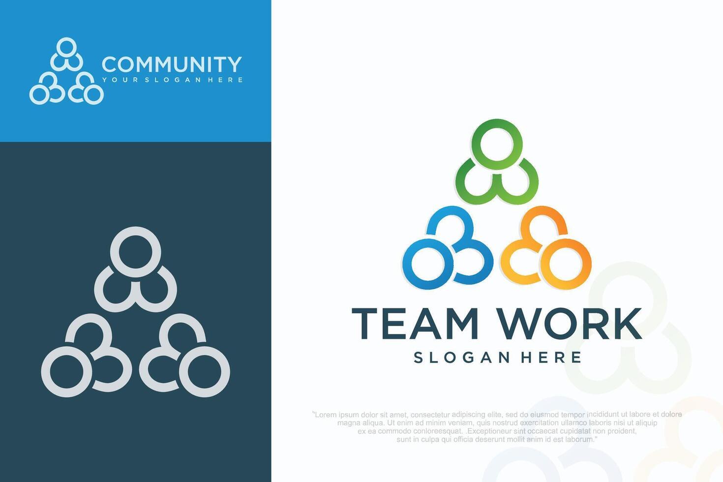 human community logo template. people work. symbol for teamwork, community illustration. vector