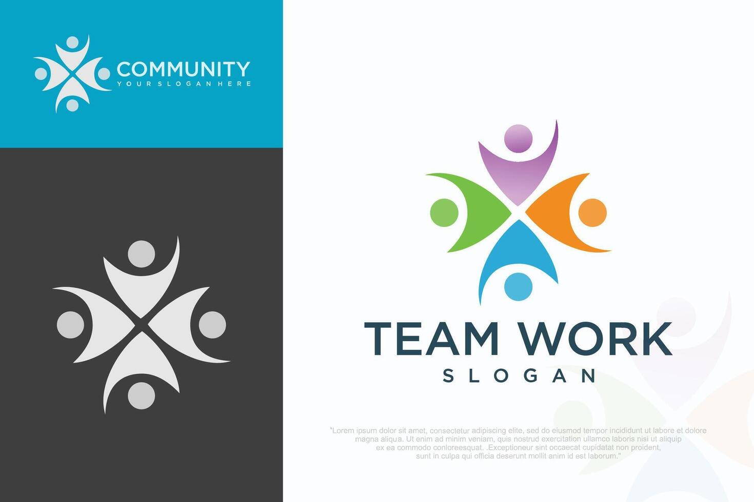 teamwork logo icon business abstract .illustration. vector