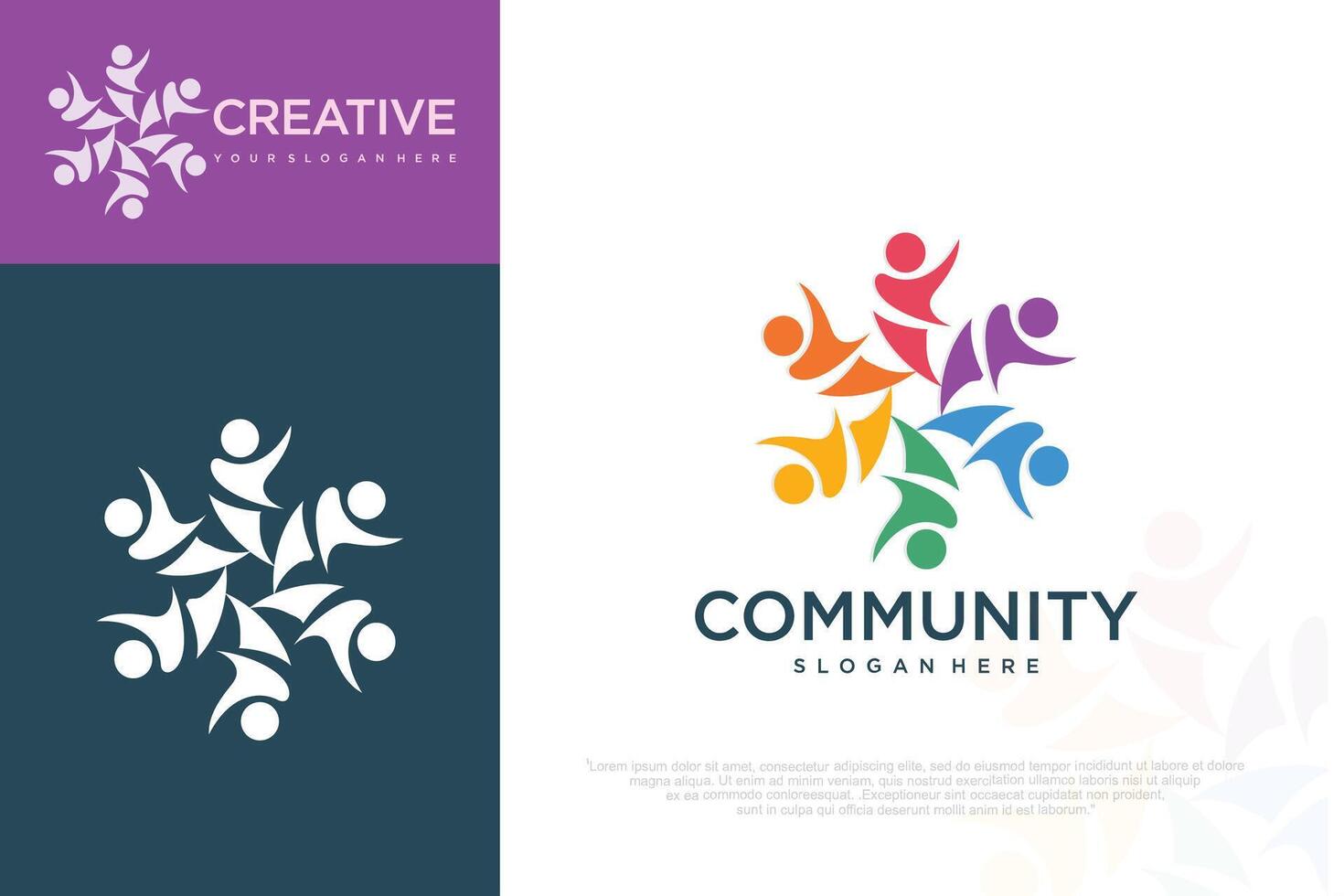 human community logo template. people work. symbol for teamwork, community ,illustration vector